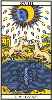 Arcane XVIII La Lune — tarot de Marseille