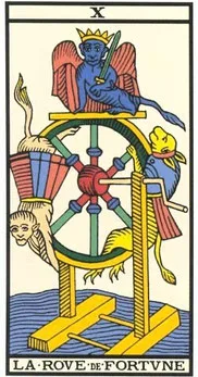 Arcane X La Roue de Fortune — tarot de Marseille