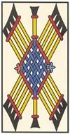 Neuf de Bâtons — tarot de Marseille