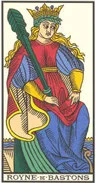 Reine de Bâtons — tarot de Marseille