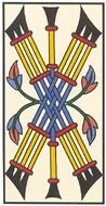 Sept de Bâtons — tarot de Marseille