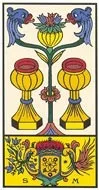 Deux de Coupes — tarot de Marseille