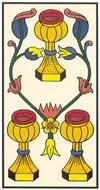 Trois de Coupes — tarot de Marseille