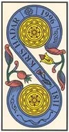 Deux de Deniers — tarot de Marseille