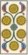 Six de Deniers — tarot de Marseille