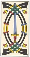 Cinq d'Épées — tarot de Marseille