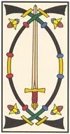 Trois d'Épées — tarot de Marseille